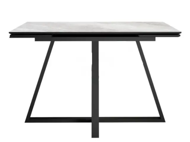 Кухонный стол SKF120 Керамика Cristal Onyx Bianco Polished/подстолье черное/опоры черные