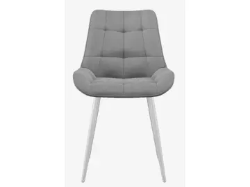 Мягкий стул DikLine 226 поворотный B22 GREY, ножки белые