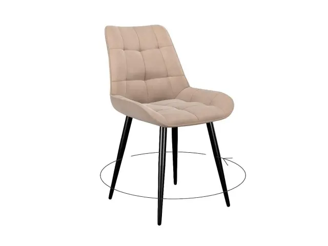Мягкий стул DikLine 226 поворотный B03 BEIGE, ножки черные