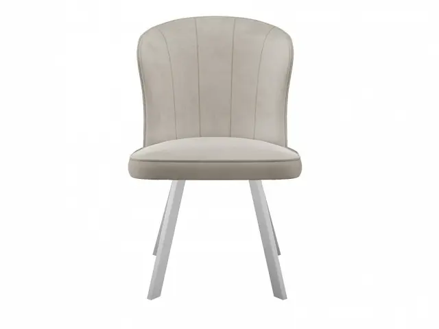 Мягкий стул 219 поворотный, микровелюр B03 beige, ножки белые 2
