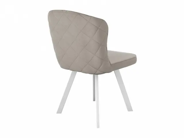 Мягкий стул 219 поворотный, микровелюр B03 beige, ножки белые 3