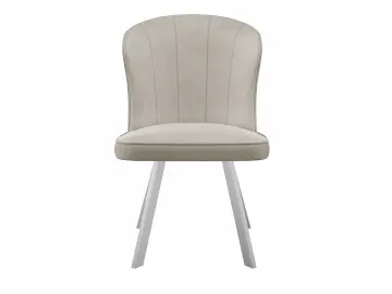 Мягкий стул 219 поворотный, микровелюр B03 beige, ножки белые