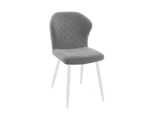 Мягкий стул 239, микровелюр B22 grey, ножки белые