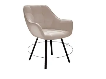 Мягкий стул 252 М поворотный, микровелюр B03 beige, ножки черные