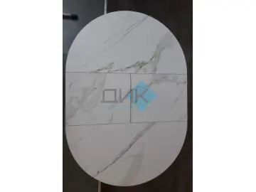 Стол SKC90 Белый мрамор/опоры белые (керамогранит матовый)