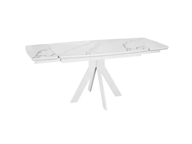 Стол DKU120 Белый мрамор/опоры белые (керамогранит матовый) 4