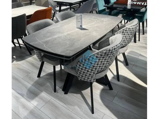 Стол DKU120 Серый мрамор (керамогранит матовый) 5