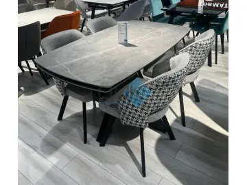 Стол DKU120 Серый мрамор (керамогранит матовый)