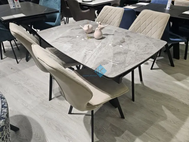 Стол DKU120 Italian Grey (керамогранит глянцевый) 2