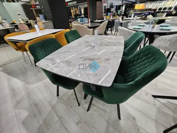 Стол DKU120 Italian Grey (керамогранит глянцевый)