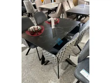 Стол DKD120 мрамор черный (керамогранит матовый)