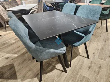 Стол DKD120 мрамор черный (керамогранит матовый)