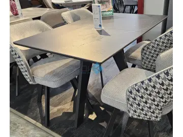 Стол DKD120 мрамор черный (керамогранит матовый)