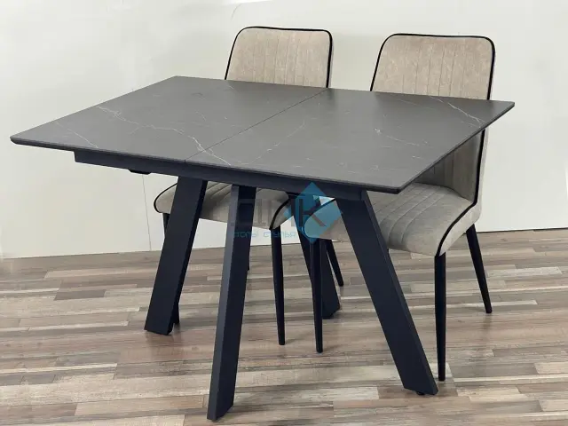 Стол DKD140 мрамор черный (керамогранит матовый) 2