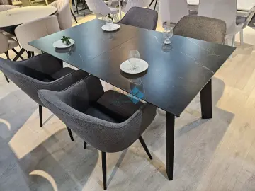 Стол DKH160 мрамор черный (керамогранит матовый)