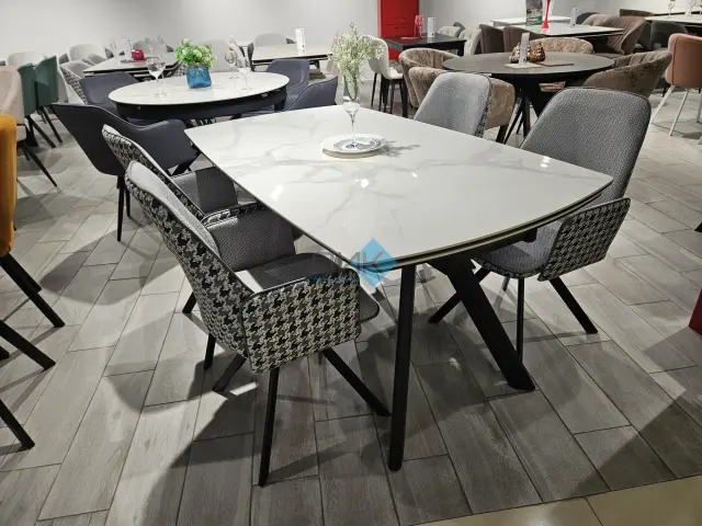 Стол KL160 белый мрамор С39 (керамогранит глянец) 3