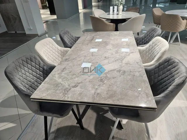 Стол KZ180 мрамор серый С35 (керамогранит глянец) 3