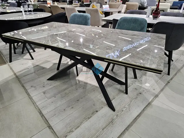 Стол KZ180 мрамор серый С35 (керамогранит глянец) 5