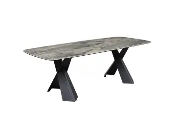 Стол KY220 серый мрамор С20 (керамогранит глянец)