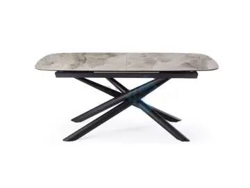 Стол KE180 серый мрамор С21 (керамогранит глянец)