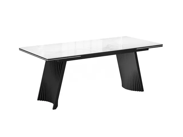 Стол KD180 мрамор белый C39 (керамогранит глянец) 1