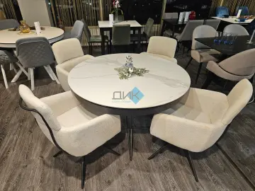 Стол KW120 белый мрамор C11 (керамогранит глянец)