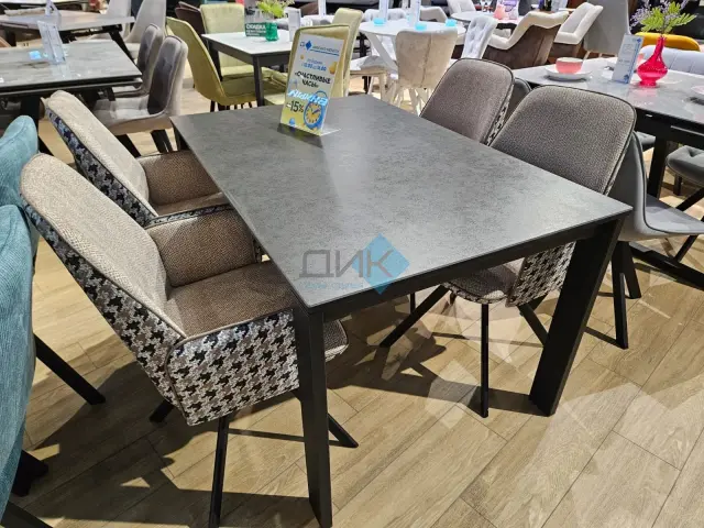 Стол DKT130 мрамор Бронза (керамогранит матовый) 5