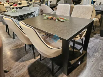 Стол DKT130 мрамор Бронза (керамогранит матовый)