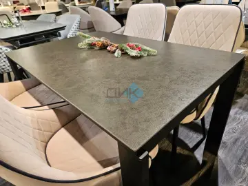 Стол DKT130 мрамор Бронза (керамогранит матовый)