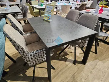 Стол DKT130 мрамор Бронза (керамогранит матовый)