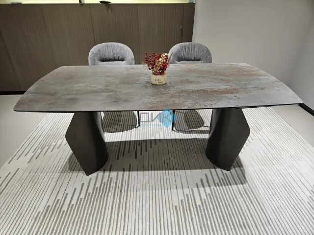 Стол KU180 мрамор SH1683 (керамогранит матовый) 2