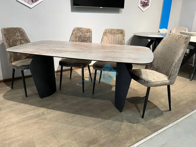 Стол KU180 мрамор SH1683 (керамогранит матовый) 3