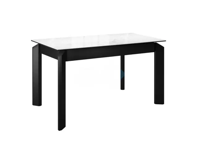 Стол KT140 белый мрамор С39 (керамогранит глянец) 1