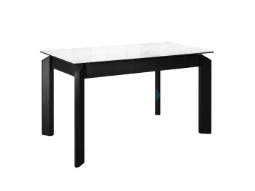 Стол KT140 белый мрамор С39 (керамогранит глянец)