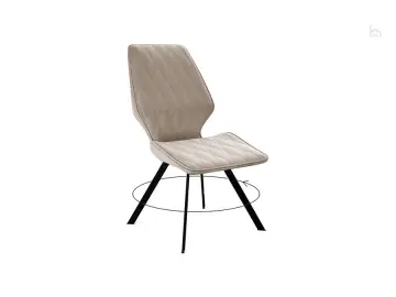 Мягкий стул 243 поворотный, микровелюр B03 beige, ножки черные
