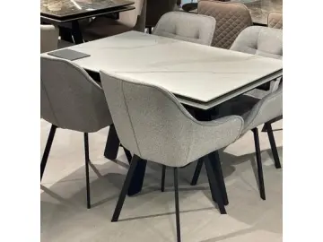 Кухонный стол SKM120 Керамика Белый мрамор/подстолье черное/опоры черные (2 уп.)