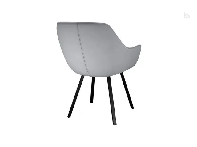Мягкий стул 252 М поворотный, микровелюр B22 grey, ножки черные 3