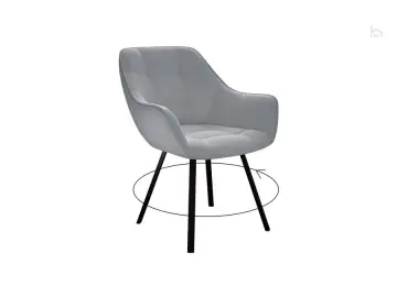 Мягкий стул 252 М поворотный, микровелюр B22 grey, ножки черные