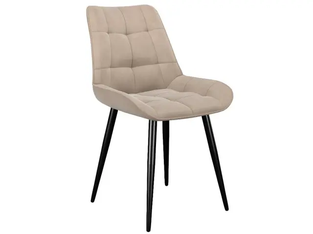 Стул кухонный 206М, микровелюр B3 beige, ножки черные