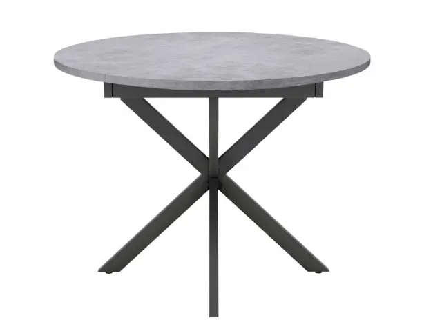 RDB100X  Бетон/XR черные круглый стол раздвижной 2