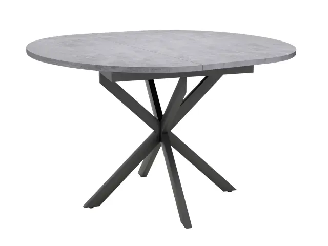RDB100X  Бетон/XR черные круглый стол раздвижной 3