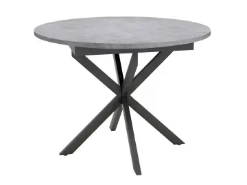 RDB100X  Бетон/XR черные круглый стол раздвижной