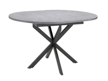 RDB100X  Бетон/XR черные круглый стол раздвижной