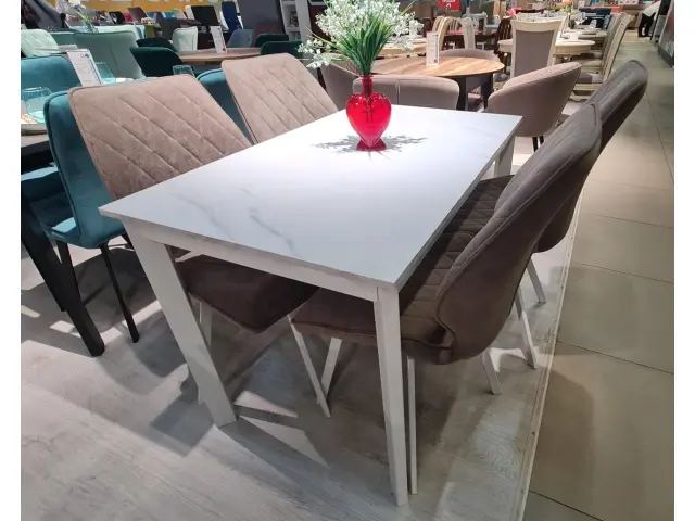 L110 мрамор белый/белые стол раздвижной 3