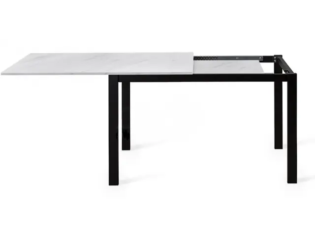 L110 мрамор белый/черные стол раздвижной 3