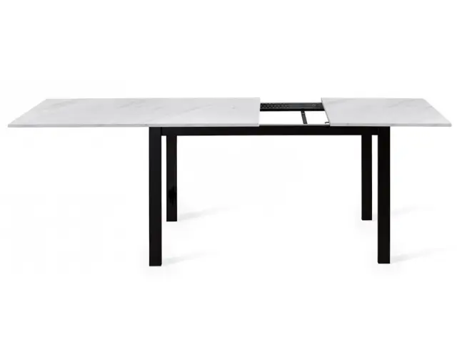 L110 мрамор белый/черные стол раздвижной 4
