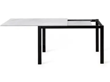 L110 мрамор белый/черные стол раздвижной