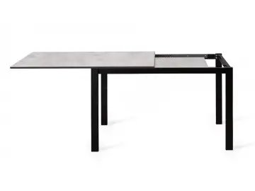 L110 хромикс белый/черные стол раздвижной