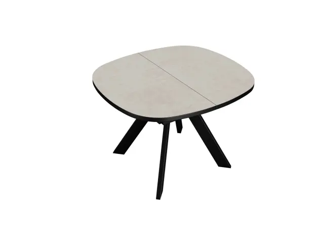 B110 Хромикс белый квадратный стол раздвижной 2