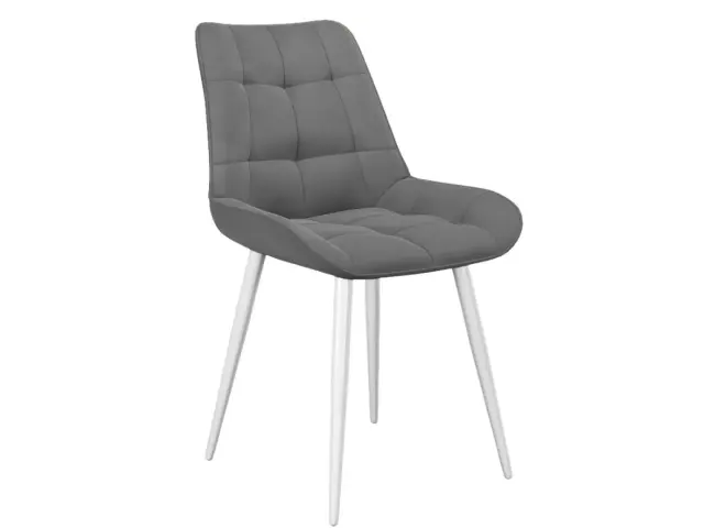 Стул мягкий 206М, микровелюр B22 grey, ножки белые